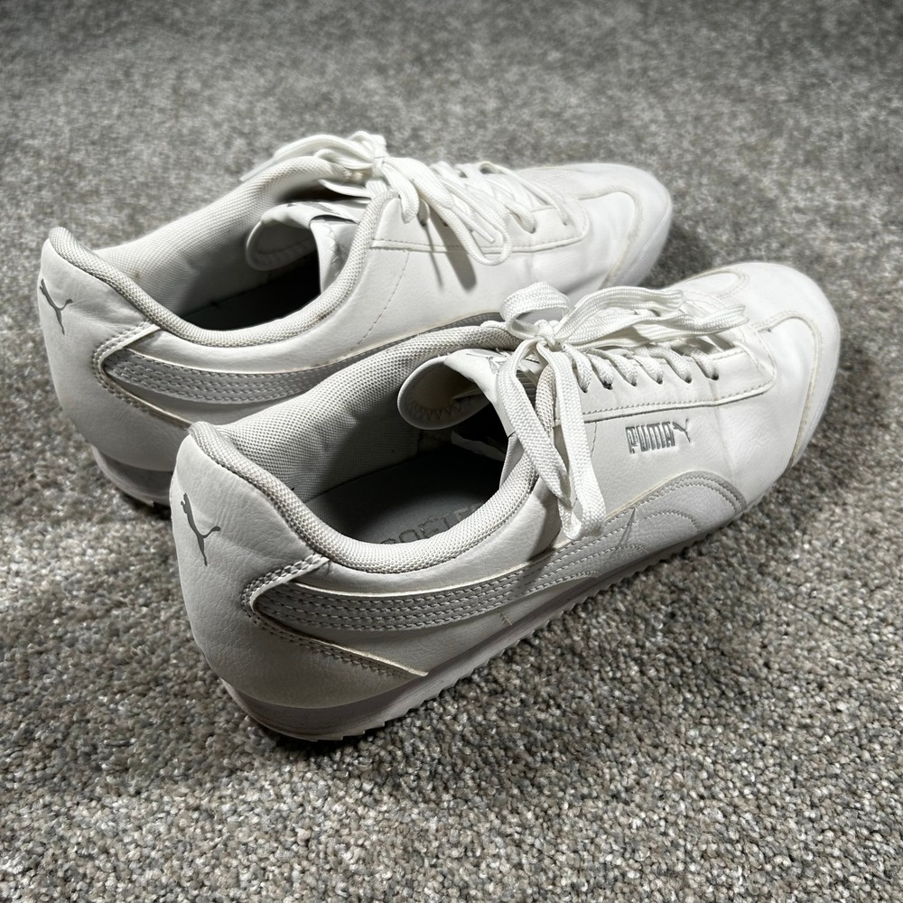 Puma Turin II White Silver Mens Sneakers US 11 Low Top 372861-01 - Picture 3 of 8